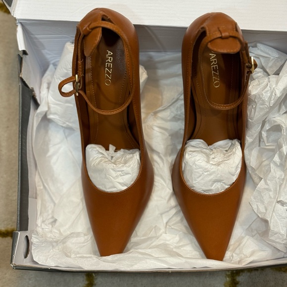Brand New High Heel Leather Pumps - Luggage Brown - Picture 4 of 4